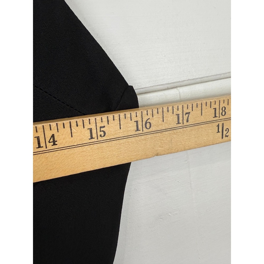 Sophie Rue Black Slip Midi Dress Seamed Bust Side Slit Minimalist M - Picture 8 of 9